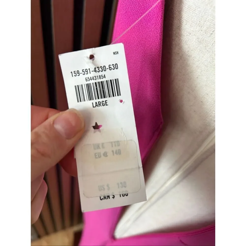 Abercrombie and fitch pink long dress with cut out up  sexy size large NEW
